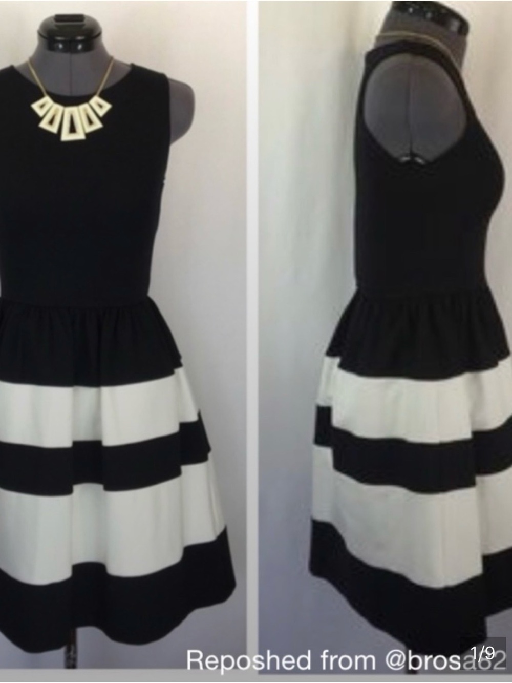 Classic Black & White Striped Dress